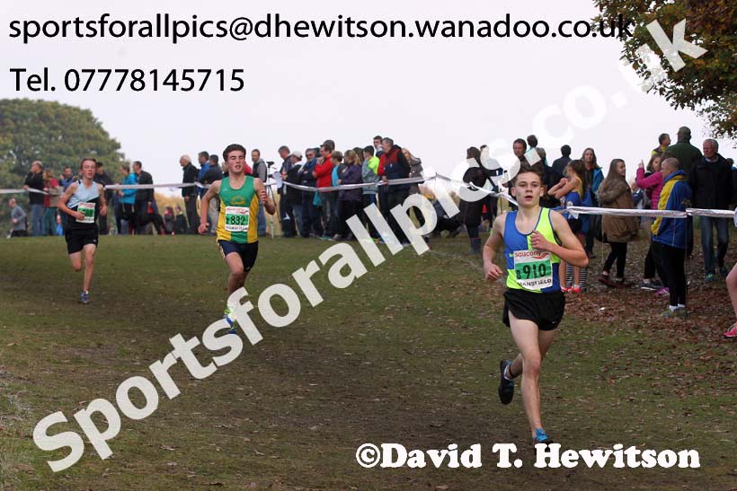 Boys under-15s, National Cross Country Relays, Berry Park, Mansfield. Photo: David T. Hewitson/Sports for All Pics
